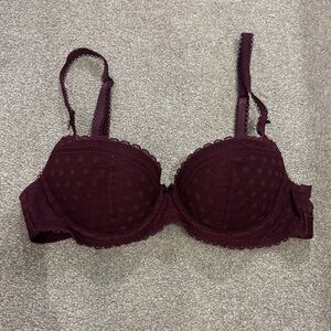 Elegant Burgundy Lace Bra